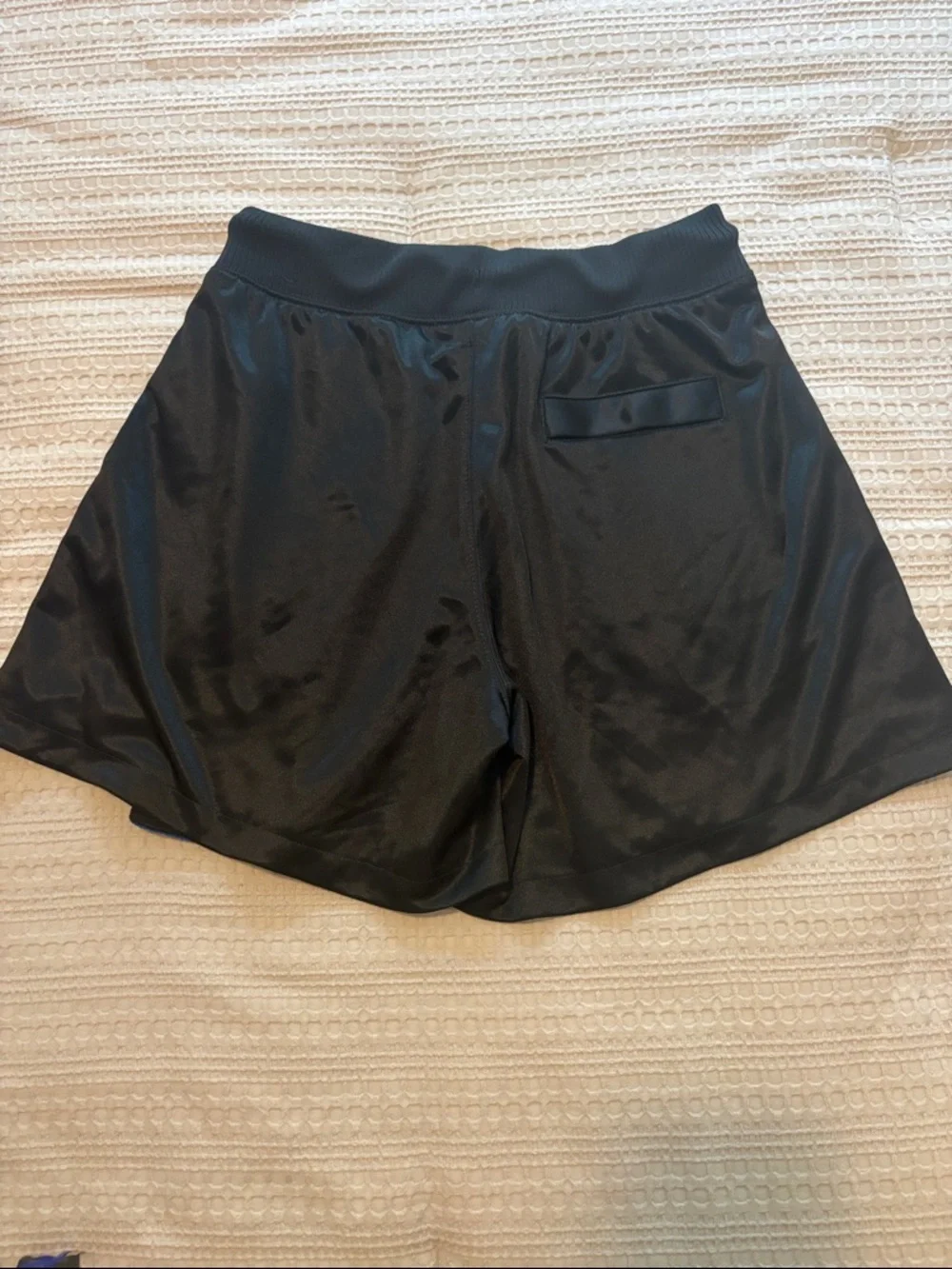 Air Jordan X Aleali May Women's Black Pleated Shorts with Blue & Green Accents - Picture 3 of 9